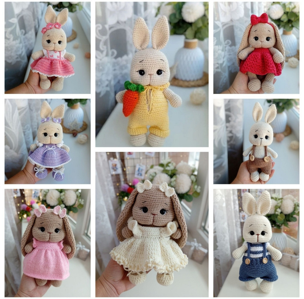 В наявності! В'язані іграшки, м'які іграшки, зайка, ведмедик, плюшеві Харьков - изображение 4