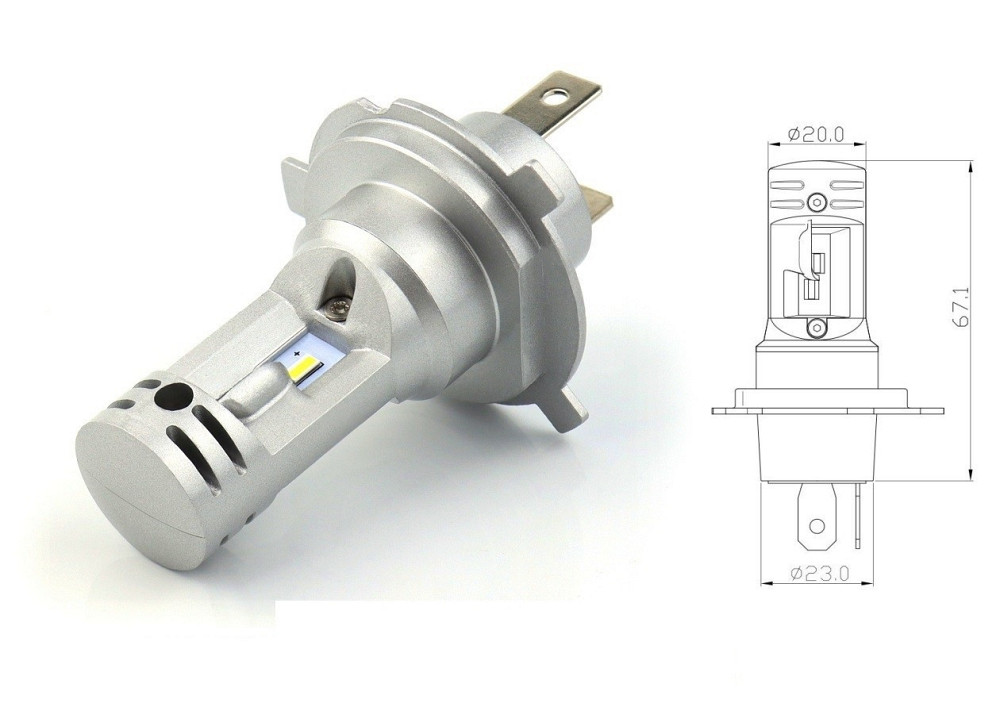 Комплект світлодіодних ламп BAXSTER SE Plus H4 P43t 6000K 4000Lm 9-32V Харків - фото 2