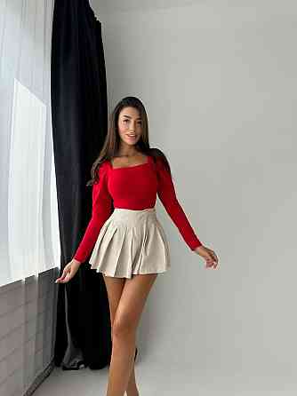 Женская базовая кофта с квадратным вырезом креп-дайвинг Красный, 46/48 Одесса