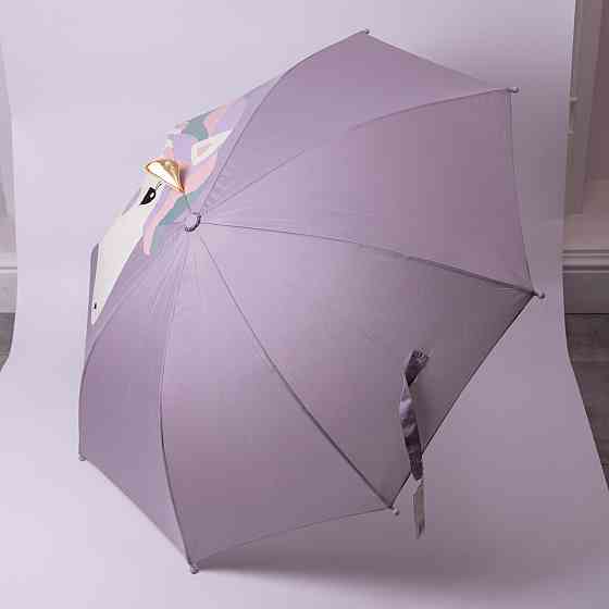 Класична дитяча парасолька-тростина механічна з поліестеру міцна надійна 8 спиць діаметр 89 см Фіолетовий HP-23-12V Коломыя