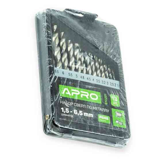 Набір свердел по металу Р6М5 13шт (1,5-6,5 мм) метал. футляр Мукачево