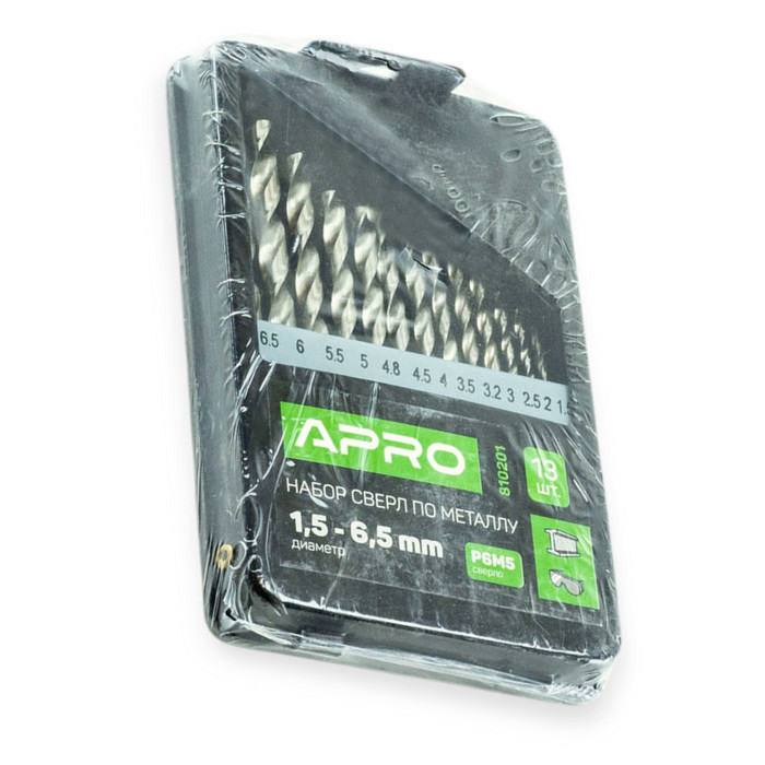 Набір свердел по металу Р6М5 13шт (1,5-6,5 мм) метал. футляр Мукачево - фото 1