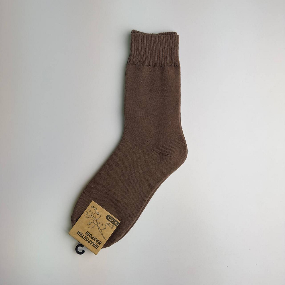 Теплі шкарпетки чоловічі махрові зимові Термо GM Textile Високі 41-46 Коричневий Суми - фото 3