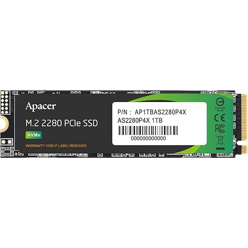 Накопичувач SSD 1TB Apacer AS2280P4X M.2 PCIe 3.0 3D TLC (AP1TBAS2280P4X-1) M.2 2280 Харків - фото 1