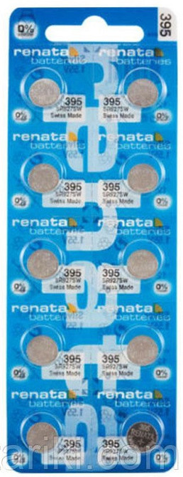 Батарейки-таблетки Renata 395 / SR927 / 10 шт. на блістері Дніпро - фото 3