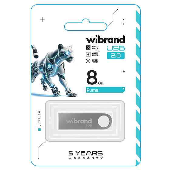 Flash Wibrand USB 2.0 Puma 8Gb Silver (WI2.0/PU8U1S) Київ