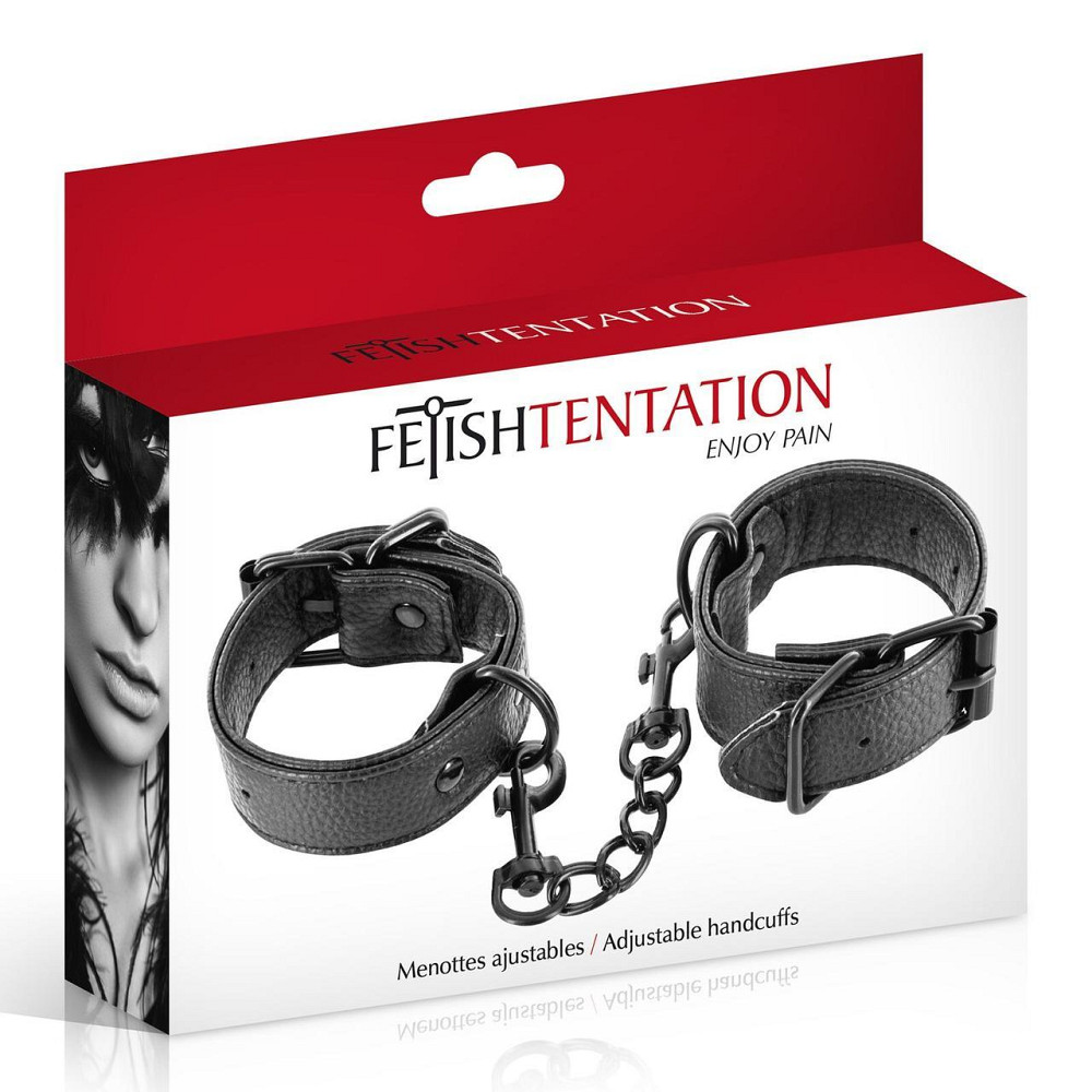 Наручники Fetish Tentation Adjustable Handcuffs, регульовані, знімний ланцюжок з карабінами Sex Aura Київ - фото 3