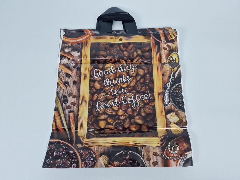 Пакет із петльовою ручкою 40*42 "Кава Ренпако (25 шт.) Харків - фото 1