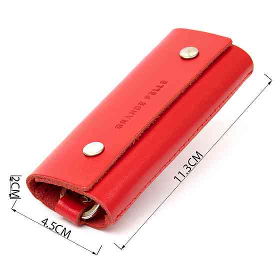 Ключниця тубус шкіряна на кнопках Grande Pelle 11347 Червона Київ