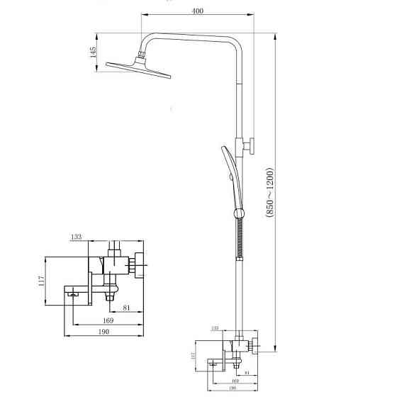 Душевая система с изливом Qtap Taurus на три потребителя QTTAU111CRM45665 Chrome Киев