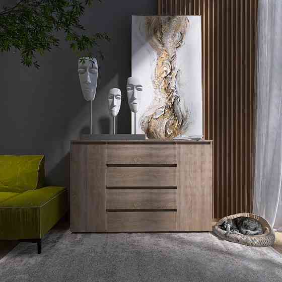 Комод Эверест КЛ-4 Лайт (телескопические) 140х38х93 см Дуб сонома (DTM-4645) Днепр