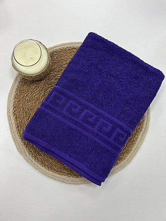 Махровий рушник Ideal Textile Greek 70х135 см Фіолетовий Чернівці - фото 1