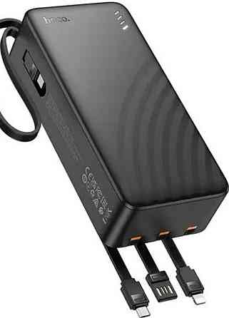 Павербанк 30000mAh з вбудованими кабелями HOCO J146B є ОПТ, дропшипінг. Киев