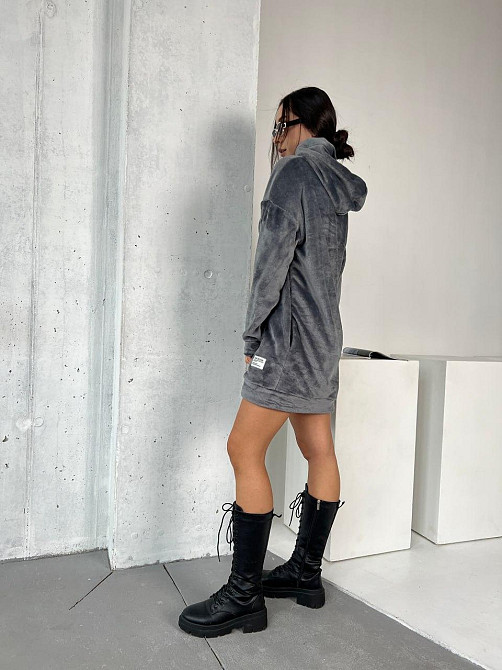 Женская удлинённая теплая туника -платье.  Двухсторонняя мохра 42-52р. Киев - изображение 3