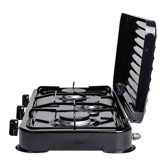 Настільна газова плита на 3 конфорки Sokany 5.5 кВт Чорна Lugi SK-6003B Коломия