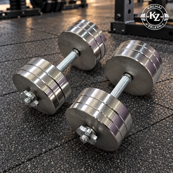 Гантелі набірні 2 по 28 кг металеві без покриття Kachai Zelezo Iron Pro Київ