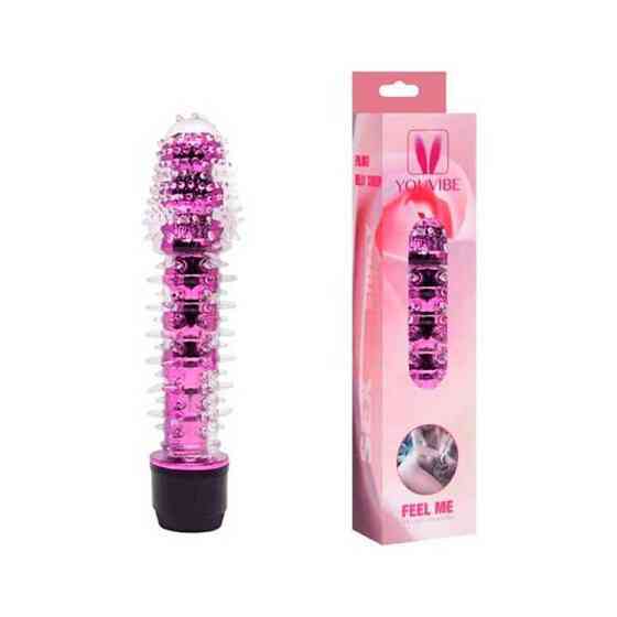 Гелевий вібратор із шипами рожевий Вінниця