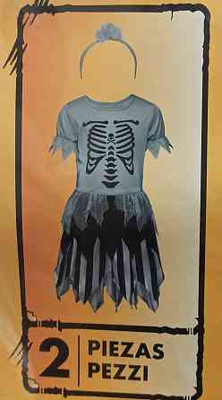 Дитяча сукня з обручем Піратка на Хелловін розмір М 7-10 років сірий Київ