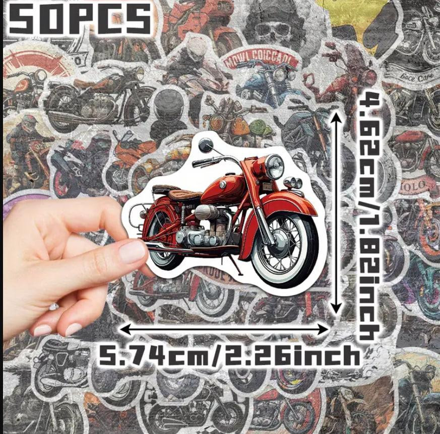 Набор из 50 ретро-наклеек с мотоциклами – винтажные стикеры для скрапбукинга, декора телефона, ноутб Киев - изображение 4