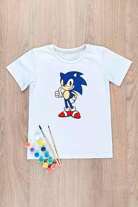 Футболка-розмальовка дитяча "Соник" Юрма одяг 134 Київ - фото 1