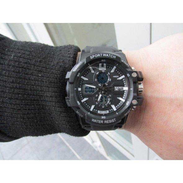 Мужские спортивные часы Skmei 0990 Resist Черный Винница - изображение 9