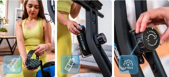 Велотренажер магнітний TINY THUNDER чорно-синій Київ