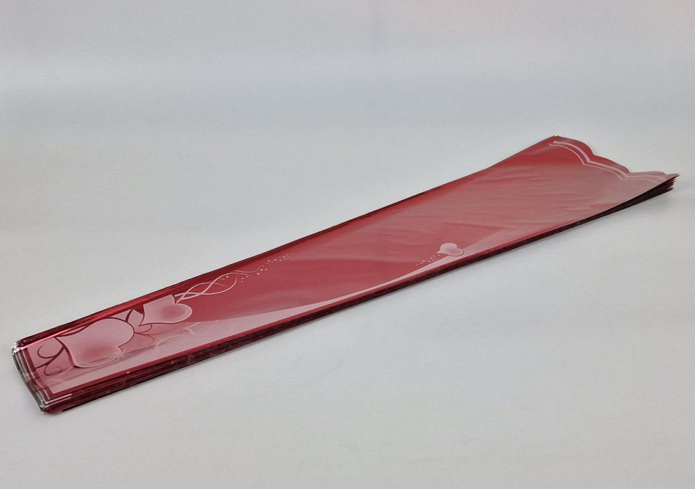 Конусная упаковка под цветы h80/ 9низ/21верх металл красный (100 шт)  узор141 (8) (100 шт) Харьков - изображение 1