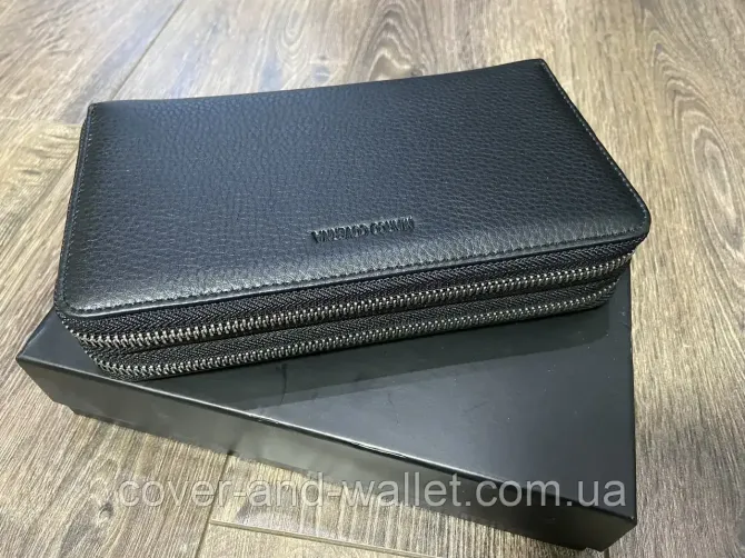 Элитный мужской кошелек клатч на две молнии из гладкой кожи Marco Coverna 5902B/Q Киев - изображение 8