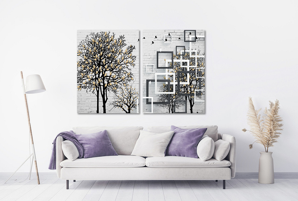 Модульная картина в гостиную / спальню  Дерево золоте листя   TLV-2_053 120х170 см Київ - фото 2