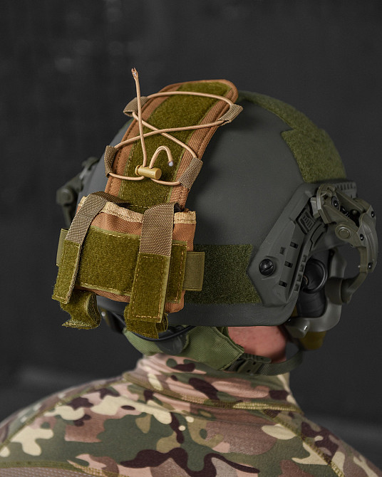 Подсумок на шлем, противовес на каску, сумка для батарей Койот Одесса - изображение 12