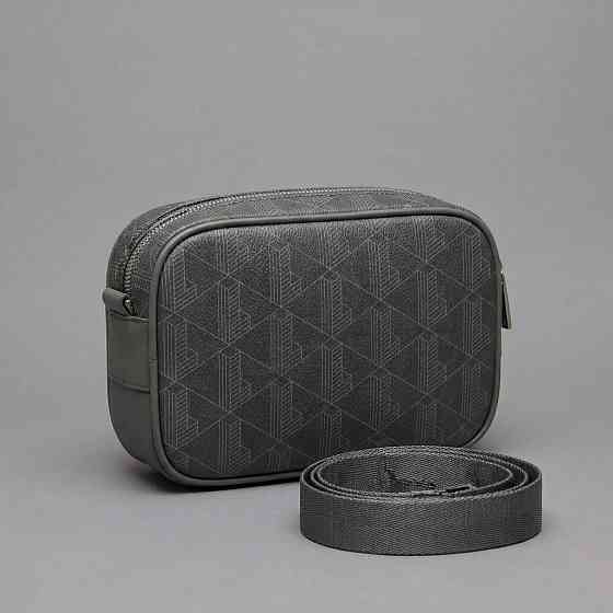 Чоловіча брендова сумка, борсетка на плече Лакоста, Lacoste (3651) grey Київ