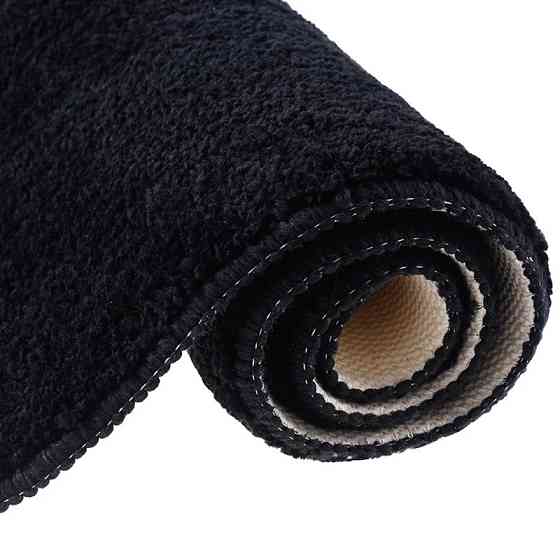 Коврик для ванны и душа Bathlux длинный мягкий ворс, нескользящий Черный Каменец-Подольский