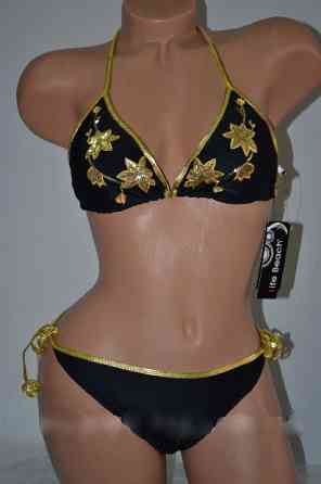 Жіночий купальник роздільний Life Beach чорно-золотистий Київ