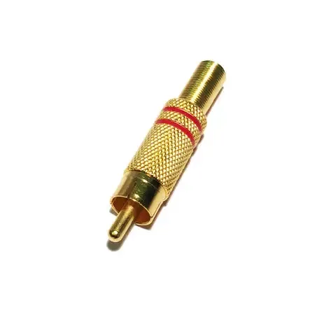Штекер RCA метал. gold, з пружиною, діам. -6,5м, червоний Полтава