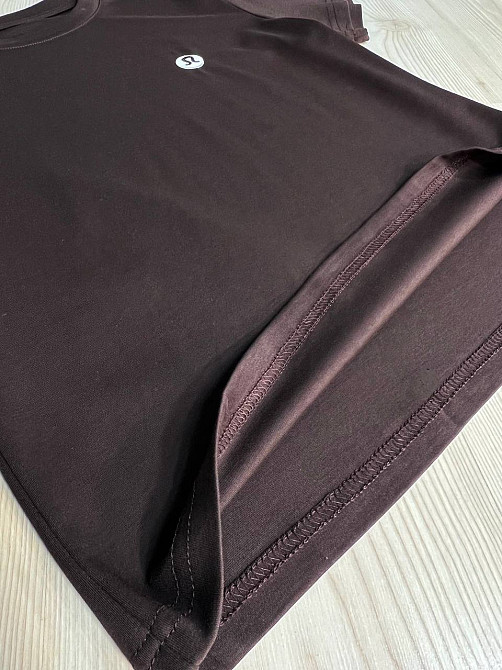 Футболка женская A-N 26048 базовая средняя длина классическая вышивка омега, коричневый, one size Киев - изображение 15