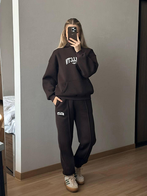 Женский теплый прогулочный костюм двойка: кофта и штаны турецкая трехнить на флисе Одесса - изображение 1