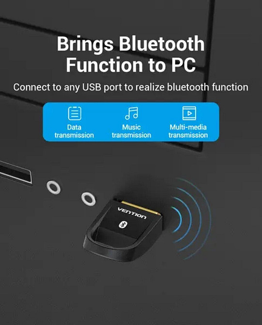 Адаптер USB Bluetooth 5.0 Vention колір чорний CDSB0 Одеса - фото 4