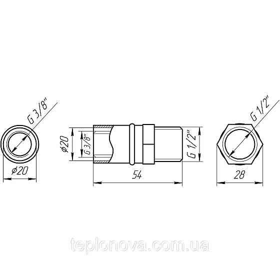 Муфта с наружной резьбой пресс APE AP 101 1/2″х20 ITALY Черновцы