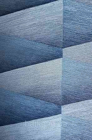 Шпалери вінілові на флізелін Rasch Composition 0,53х10 геометрія смуги фігури сині сірі металік 3д Київ