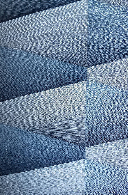 Шпалери вінілові на флізелін Rasch Composition 0,53х10 геометрія смуги фігури сині сірі металік 3д Київ - фото 3