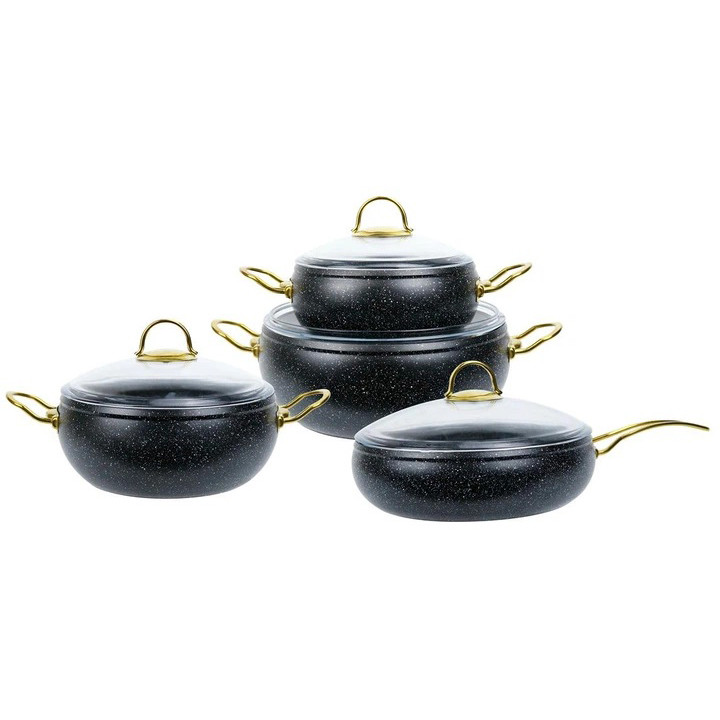 Комплект кастрюль, Набор посуды для любых плит, Набор кастрюль с антипригарным дном KZ-42 Ивано-Франковск - изображение 1