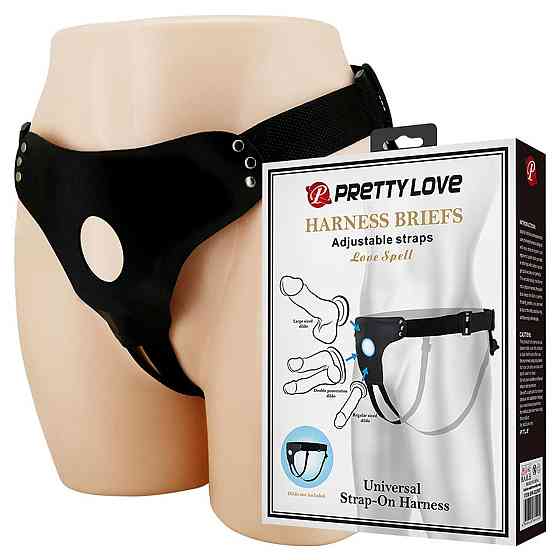 Трусики-ремни для страпона Pretty Love Love Spell, чёрные, 80-118 см Sex Aura Киев