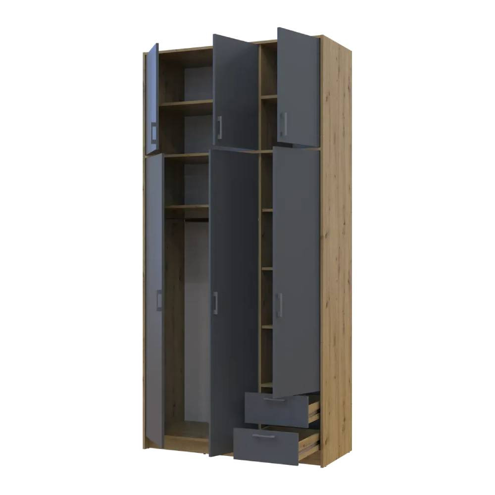 Антресоль висока Doros Ронді Дуб Артизан/Графіт 3 ДСП 121х52х65 (DRS-011906) Львів - фото 7