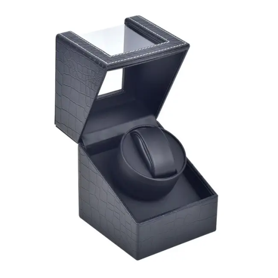 Скринька для підзаводу годинника Віндер тайммувер для 1-го годинника (Чорний з чорним 2) Вінниця