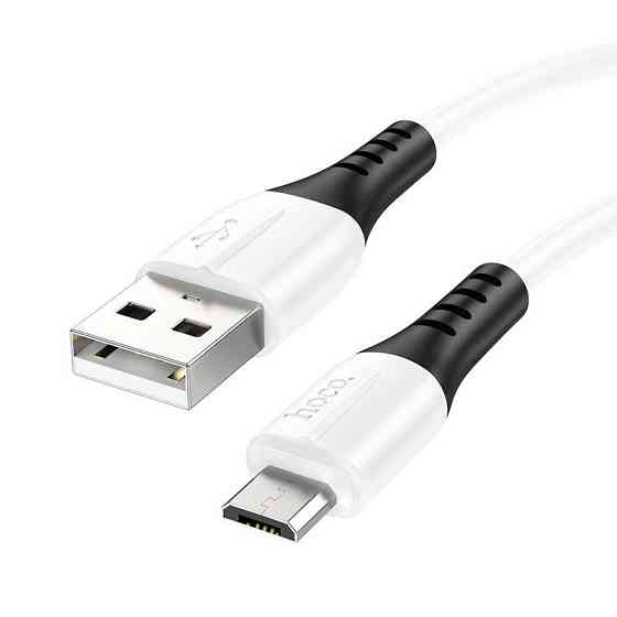 Кабель HOCO X82 USB to Micro 2.4A, 1m, silicone, silicone connectors, White Одеса