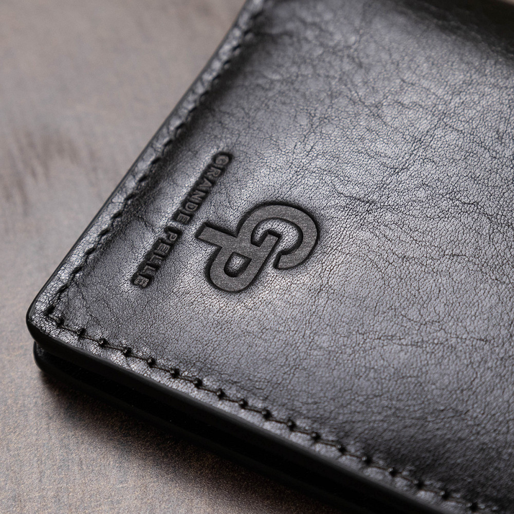 Практичне чоловіче портмоне GRANDE PELLE 11559 Чорний Київ - фото 10
