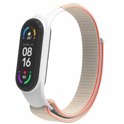 Ремінець до фітнес браслета Armorstandart нейлоновий для Xiaomi Mi Band 7/6/5/4 White/Red (ARM67846) Вінниця - фото 1