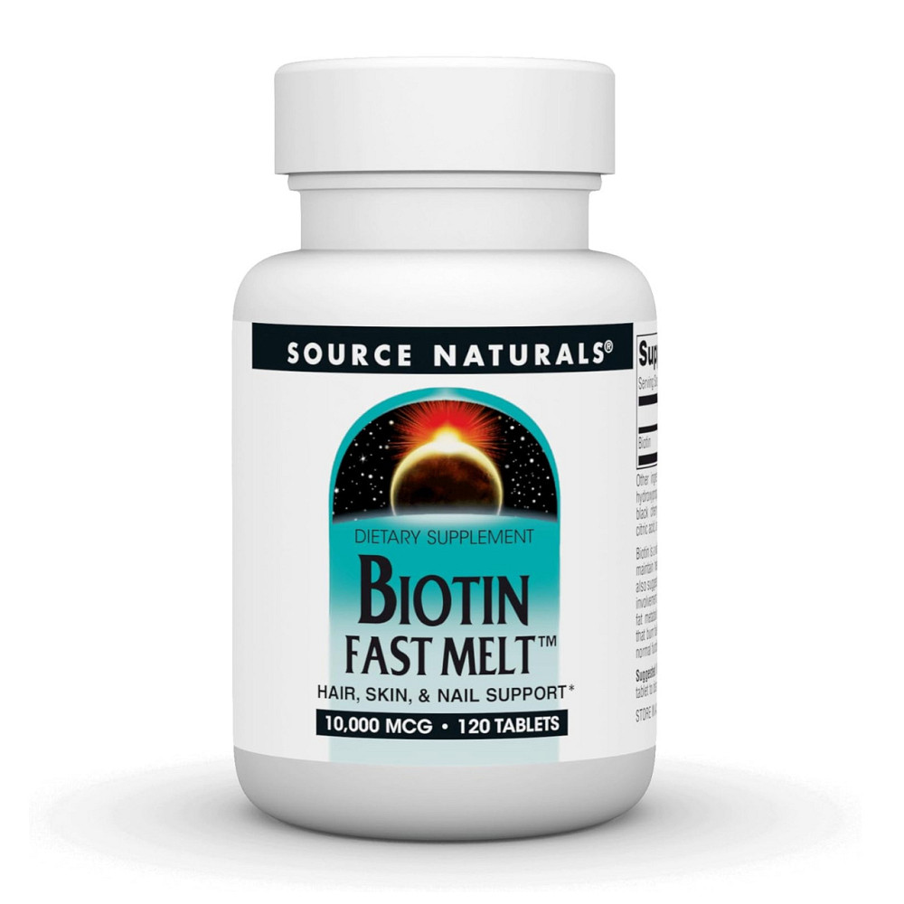 Біотин для волосся Source Naturals Biotin Fast Melt 10000 mcg - 120 tabs Київ - фото 1