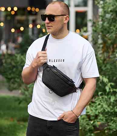 Мужская кожаная бананка, кожаная сумка бананка через плечо, мужская кожаная бананка на пояс NM Киев