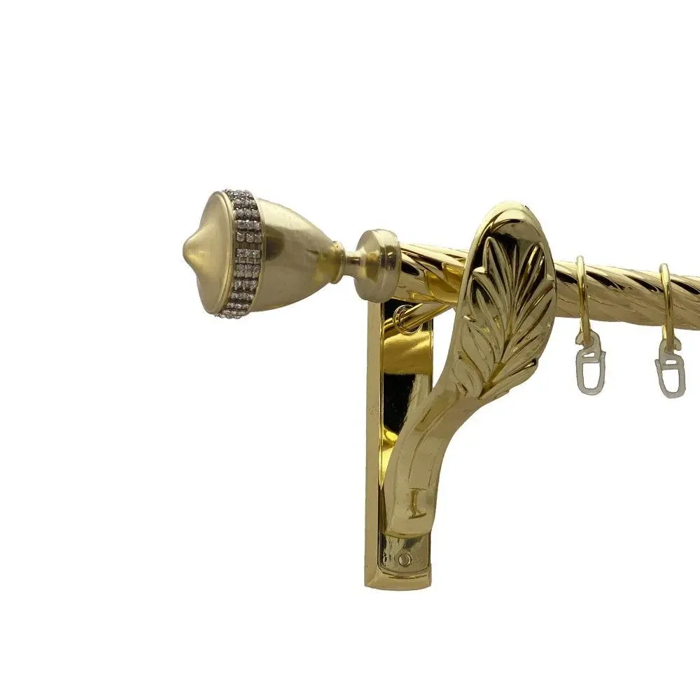 Карниз Orvit Етернія металевий однорядний ретро скручена труба кільце металеве Золото 25 мм 200 см Львов - изображение 1